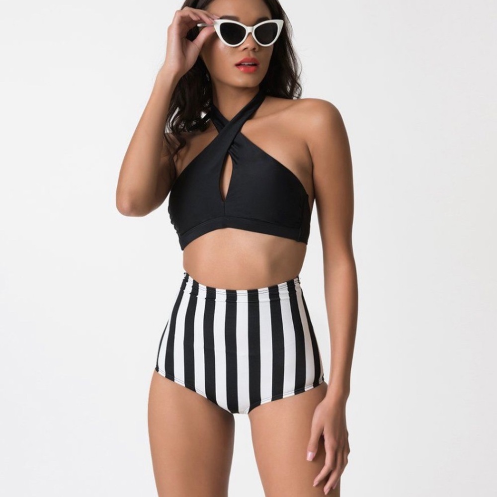Louise High waist stripe swim bottom
